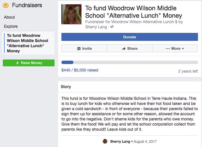 "Alternative Lunch" money fundraiser